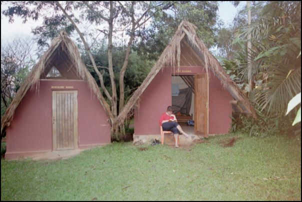 These bandas in the quite garden make for a relaxing place after your trip through Uganda